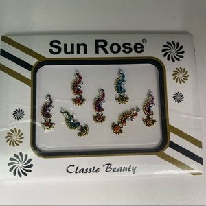 Multicolored Long Forehead Bindis